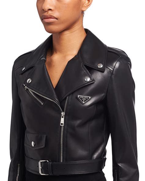 ebay prada leather jacket|Prada leather biker jacket.